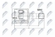 Gelenksatz, Antriebswelle Vorderachse links getriebeseitig NTY NPW-DW-019