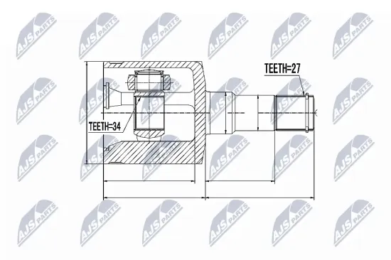 Gelenksatz, Antriebswelle Vorderachse links getriebeseitig NTY NPW-DW-019 Bild Gelenksatz, Antriebswelle Vorderachse links getriebeseitig NTY NPW-DW-019