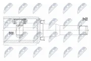 Gelenksatz, Antriebswelle Vorderachse rechts getriebeseitig NTY NPW-HD-020