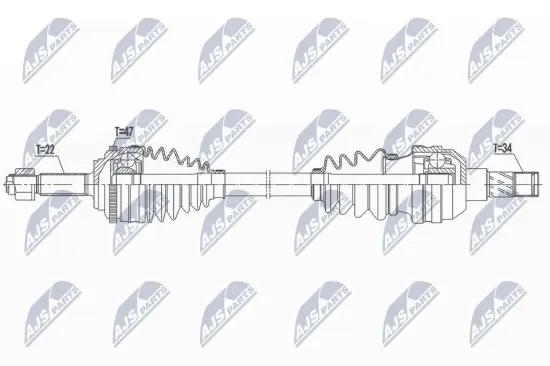 Antriebswelle Vorderachse links NTY NPW-DW-039 Bild Antriebswelle Vorderachse links NTY NPW-DW-039