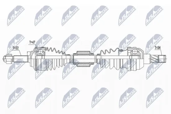 Antriebswelle Vorderachse rechts NTY NPW-DW-041 Bild Antriebswelle Vorderachse rechts NTY NPW-DW-041