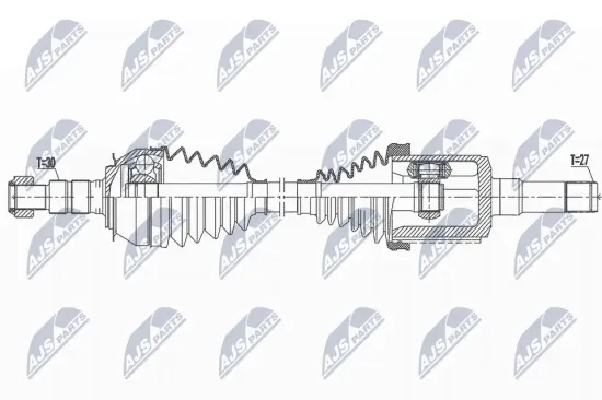 Antriebswelle Vorderachse rechts NTY NPW-DW-047 Bild Antriebswelle Vorderachse rechts NTY NPW-DW-047