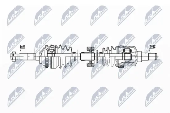Antriebswelle Vorderachse rechts NTY NPW-DW-051 Bild Antriebswelle Vorderachse rechts NTY NPW-DW-051
