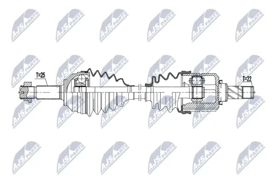 Antriebswelle Vorderachse links NTY NPW-DW-067 Bild Antriebswelle Vorderachse links NTY NPW-DW-067