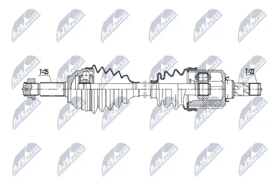 Antriebswelle Vorderachse rechts NTY NPW-DW-069 Bild Antriebswelle Vorderachse rechts NTY NPW-DW-069
