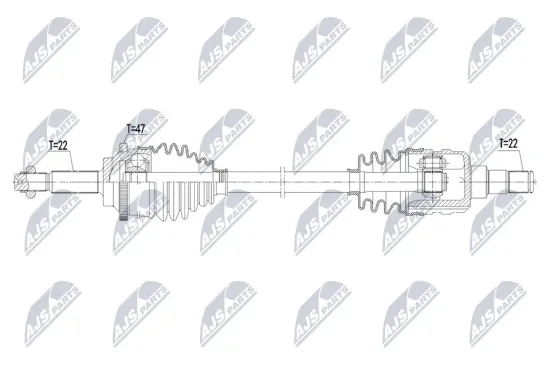 Antriebswelle Vorderachse links NTY NPW-DW-078 Bild Antriebswelle Vorderachse links NTY NPW-DW-078