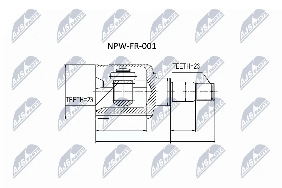 Gelenksatz, Antriebswelle Vorderachse links getriebeseitig NTY NPW-FR-001
