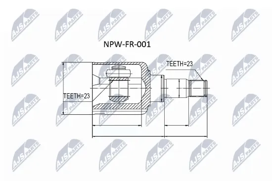 Gelenksatz, Antriebswelle Vorderachse links getriebeseitig NTY NPW-FR-001 Bild Gelenksatz, Antriebswelle Vorderachse links getriebeseitig NTY NPW-FR-001