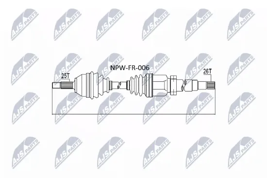 Antriebswelle Vorderachse rechts NTY NPW-FR-006 Bild Antriebswelle Vorderachse rechts NTY NPW-FR-006
