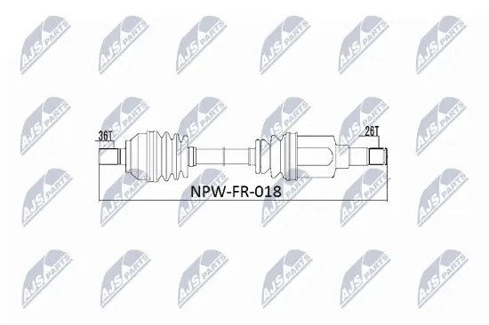 Antriebswelle Vorderachse links Vorderachse Vorderachse NTY NPW-FR-018 Bild Antriebswelle Vorderachse links Vorderachse Vorderachse NTY NPW-FR-018