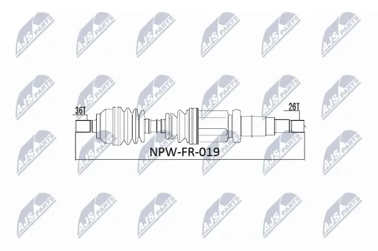 Antriebswelle Vorderachse rechts NTY NPW-FR-019 Bild Antriebswelle Vorderachse rechts NTY NPW-FR-019