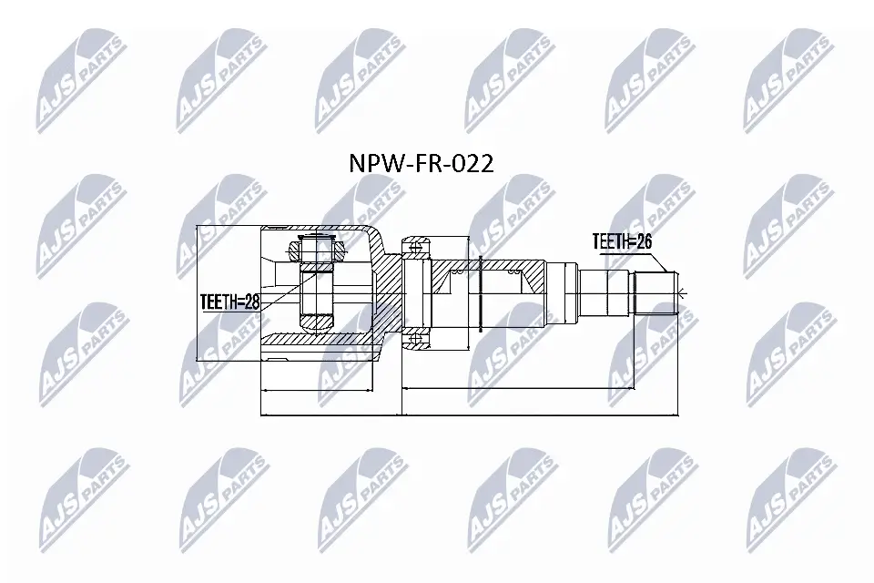 Gelenksatz, Antriebswelle Vorderachse links radseitig NTY NPW-FR-022