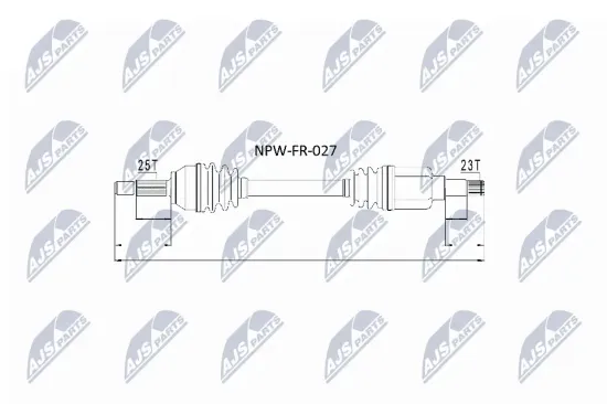 Antriebswelle Vorderachse links NTY NPW-FR-027 Bild Antriebswelle Vorderachse links NTY NPW-FR-027