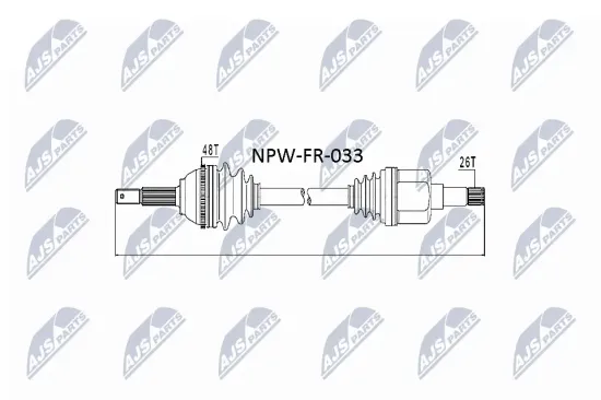Antriebswelle Vorderachse links NTY NPW-FR-033 Bild Antriebswelle Vorderachse links NTY NPW-FR-033