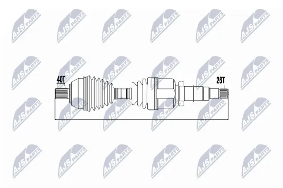 Antriebswelle Vorderachse rechts Vorderachse NTY NPW-FR-049 Bild Antriebswelle Vorderachse rechts Vorderachse NTY NPW-FR-049