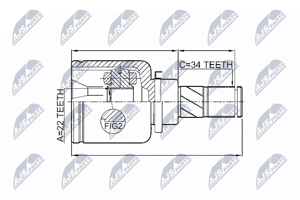 Gelenksatz, Antriebswelle Vorderachse links getriebeseitig radseitig NTY NPW-FR-051
