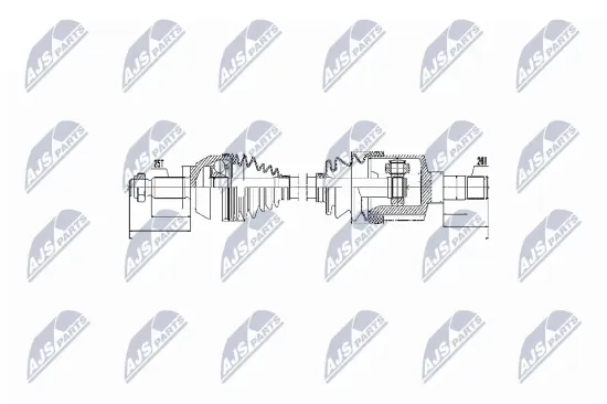Antriebswelle Vorderachse links NTY NPW-FR-053 Bild Antriebswelle Vorderachse links NTY NPW-FR-053