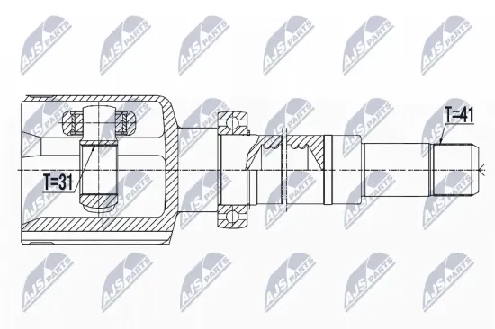Gelenksatz, Antriebswelle Vorderachse rechts NTY NPW-FR-059 Bild Gelenksatz, Antriebswelle Vorderachse rechts NTY NPW-FR-059