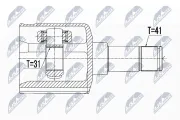 Gelenksatz, Antriebswelle Vorderachse links NTY NPW-FR-061