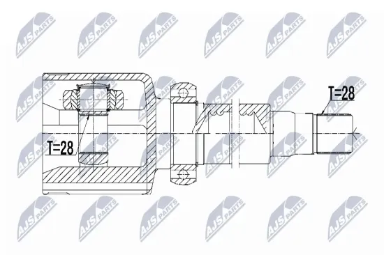 Gelenksatz, Antriebswelle Vorderachse rechts getriebeseitig NTY NPW-FR-069 Bild Gelenksatz, Antriebswelle Vorderachse rechts getriebeseitig NTY NPW-FR-069