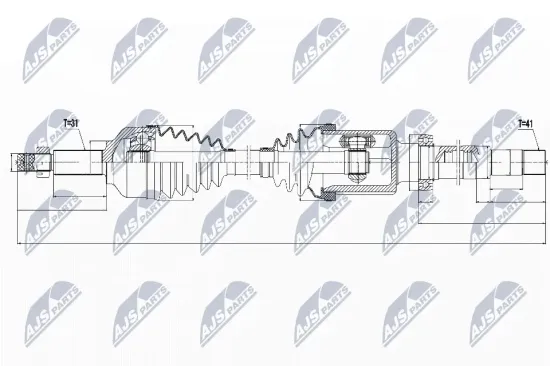 Antriebswelle Vorderachse rechts NTY NPW-FR-074 Bild Antriebswelle Vorderachse rechts NTY NPW-FR-074
