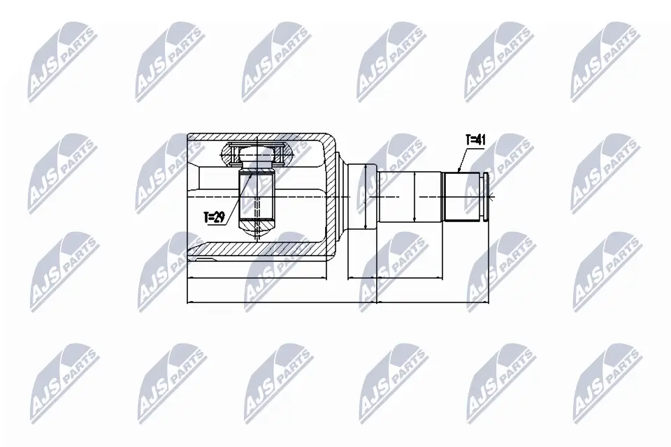 Gelenksatz, Antriebswelle Vorderachse links getriebeseitig radseitig NTY NPW-FR-077