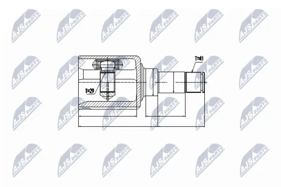 Gelenksatz, Antriebswelle Vorderachse links getriebeseitig radseitig NTY NPW-FR-077 Bild Gelenksatz, Antriebswelle Vorderachse links getriebeseitig radseitig NTY NPW-FR-077