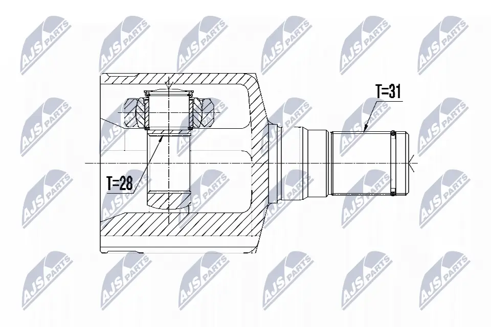 Gelenksatz, Antriebswelle Vorderachse links NTY NPW-FR-095