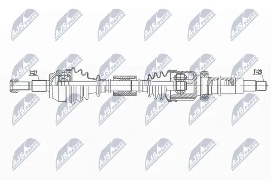 Antriebswelle Vorderachse rechts NTY NPW-FR-113 Bild Antriebswelle Vorderachse rechts NTY NPW-FR-113