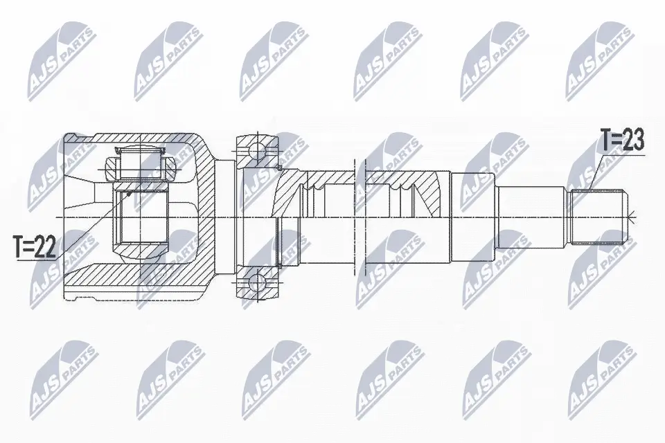 Gelenksatz, Antriebswelle Vorderachse rechts NTY NPW-FR-114