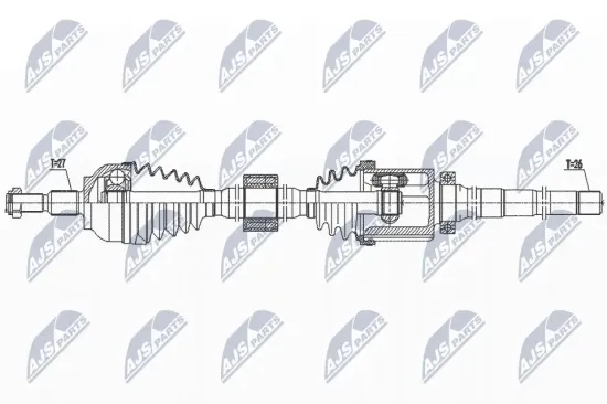 Antriebswelle Vorderachse rechts NTY NPW-FR-137 Bild Antriebswelle Vorderachse rechts NTY NPW-FR-137