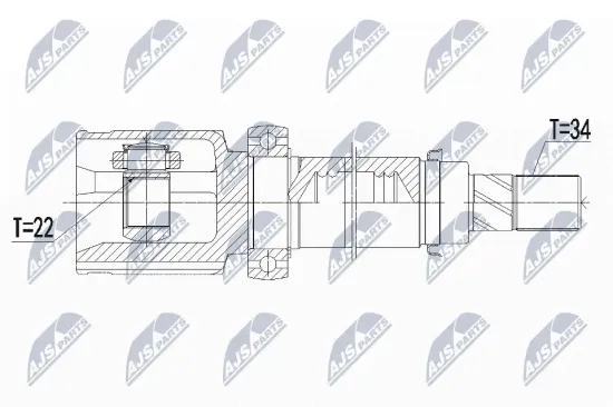 Gelenksatz, Antriebswelle Vorderachse rechts NTY NPW-FR-142 Bild Gelenksatz, Antriebswelle Vorderachse rechts NTY NPW-FR-142
