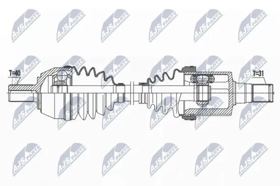 Antriebswelle Vorderachse links NTY NPW-FR-155 Bild Antriebswelle Vorderachse links NTY NPW-FR-155