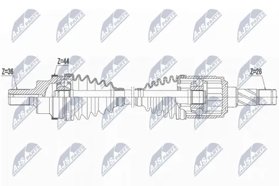 Antriebswelle Hinterachse links Hinterachse rechts NTY NPW-FR-159 Bild Antriebswelle Hinterachse links Hinterachse rechts NTY NPW-FR-159