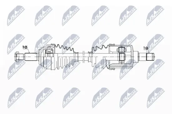 Antriebswelle Vorderachse links NTY NPW-FR-169 Bild Antriebswelle Vorderachse links NTY NPW-FR-169