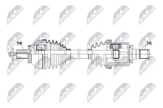 Antriebswelle Vorderachse rechts NTY NPW-HY-617 Bild Antriebswelle Vorderachse rechts NTY NPW-HY-617