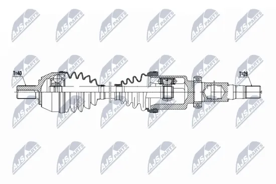 Antriebswelle Vorderachse links NTY NPW-HY-619 Bild Antriebswelle Vorderachse links NTY NPW-HY-619