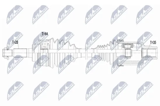 Antriebswelle Vorderachse rechts NTY NPW-FR-226 Bild Antriebswelle Vorderachse rechts NTY NPW-FR-226