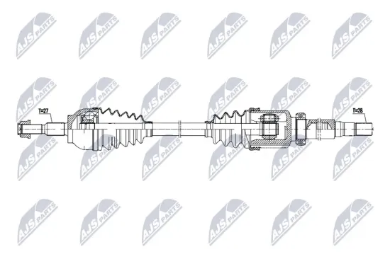 Antriebswelle Vorderachse rechts NTY NPW-FR-239 Bild Antriebswelle Vorderachse rechts NTY NPW-FR-239