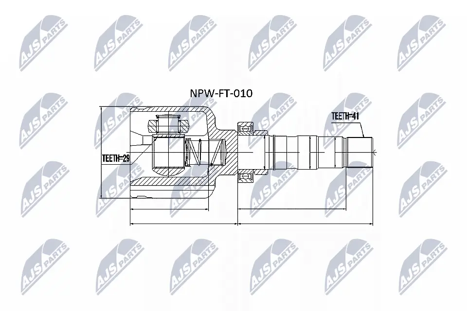 Gelenksatz, Antriebswelle getriebeseitig Vorderachse rechts NTY NPW-FT-010