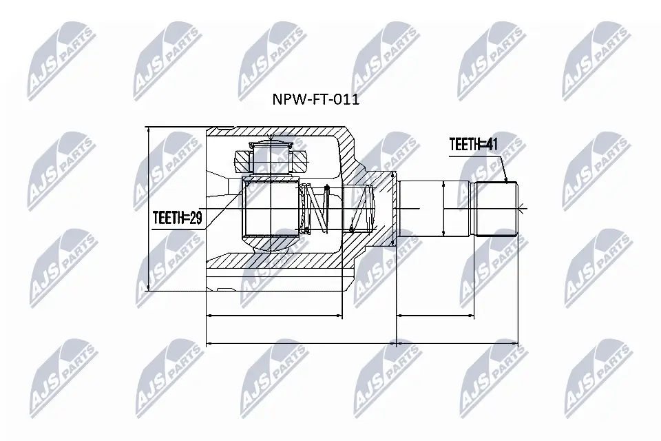 Gelenksatz, Antriebswelle Vorderachse links Vorderachse rechts radseitig NTY NPW-FT-011