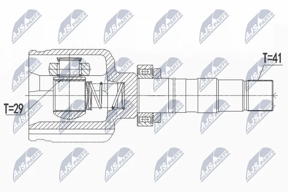 Gelenksatz, Antriebswelle Vorderachse rechts NTY NPW-FT-040