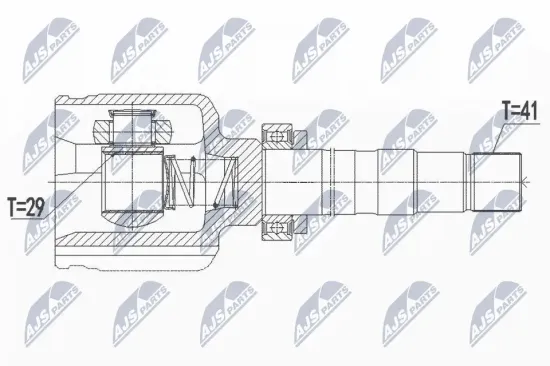 Gelenksatz, Antriebswelle Vorderachse rechts NTY NPW-FT-040 Bild Gelenksatz, Antriebswelle Vorderachse rechts NTY NPW-FT-040