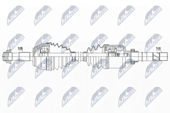 Antriebswelle Vorderachse rechts NTY NPW-FT-063 Bild Antriebswelle Vorderachse rechts NTY NPW-FT-063