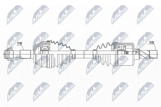 Antriebswelle Vorderachse links NTY NPW-FT-065 Bild Antriebswelle Vorderachse links NTY NPW-FT-065