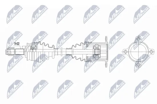 Antriebswelle Hinterachse rechts NTY NPW-FT-093 Bild Antriebswelle Hinterachse rechts NTY NPW-FT-093