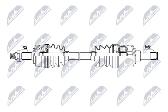 Antriebswelle Vorderachse links NTY NPW-FT-104 Bild Antriebswelle Vorderachse links NTY NPW-FT-104