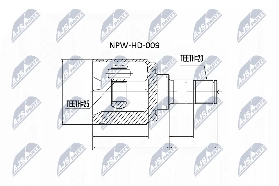 Gelenksatz, Antriebswelle Hinterachse Hinterachse links Hinterachse rechts NTY NPW-HD-009
