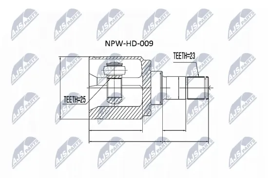 Gelenksatz, Antriebswelle Hinterachse Hinterachse links Hinterachse rechts NTY NPW-HD-009 Bild Gelenksatz, Antriebswelle Hinterachse Hinterachse links Hinterachse rechts NTY NPW-HD-009