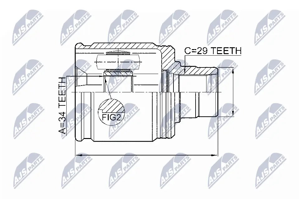 Gelenksatz, Antriebswelle getriebeseitig Vorderachse rechts NTY NPW-HD-017
